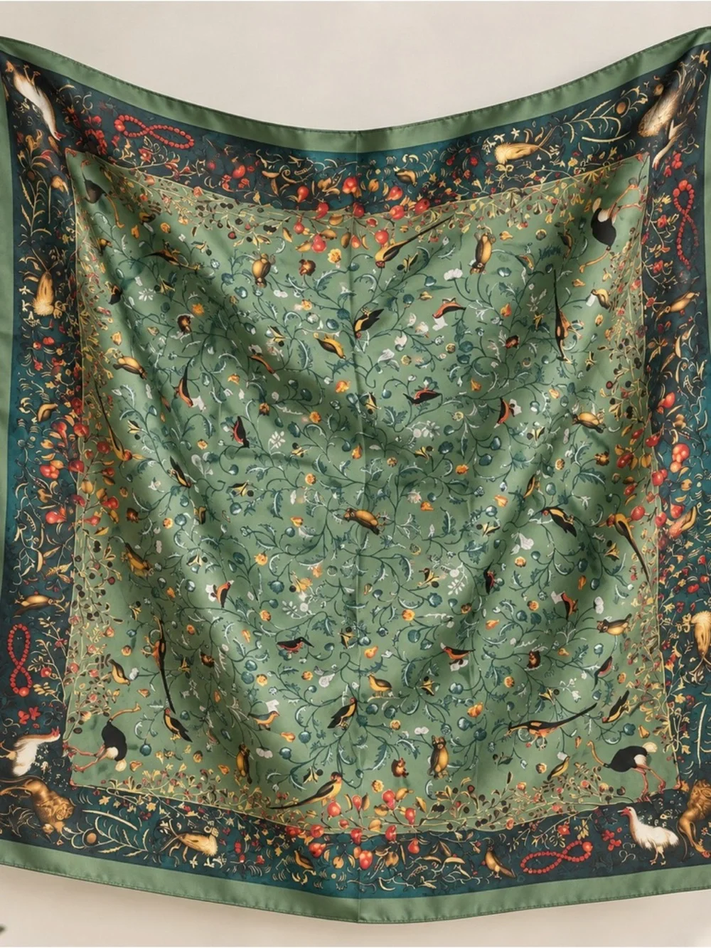 Large Green Botanical Print Women’s Scarf